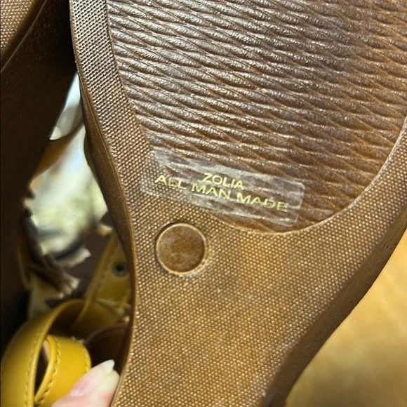 Yellow Floral Sandals with Ankle Strap - Picture 5 of 5